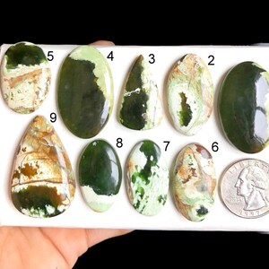 SELECTED chroom-chalcedoon cabochon, handgemaakte edelsteen, draadgewikkelde hanger, halfedelsteen, meditatiekristal LOT-Y7