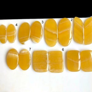 Fantastische kwaliteit gele aragoniet oorbellen paar cabochon, helende edelsteen voor het maken van sieraden, draadgewikkelde sieraden, genezend kristal LOT-G6