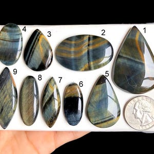 Ausgewählte Multi Tiger Eye Cabochon, natürlicher Halbedelstein für die Schmuckherstellung, handgemachter Cabochon, Birthstone Edelstein LOT-x7