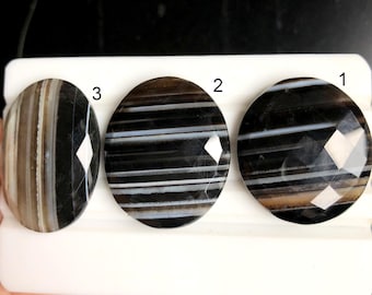 Selected Banded Agate Faceted Gemstone Cabochon, Natural Semi Precious Gemstone For Jewelry Making, Wire Wrapping Pendant Jewelry 1165