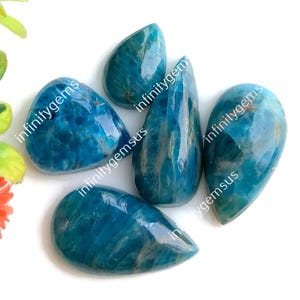 Cabochon d'apatite néon de la meilleure qualité, 13 x 21 mm env. Formes et tailles variées, cadeau pour une belle femme, mère et soeur, cristal de méditation 84442