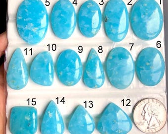 SELECTED blauwe hemimorfiet cabochon, halfedelsteen voor het maken van kettingen en armbanden, geboortesteen edelsteen, genezend kristal LOT-A45