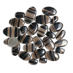 Obsidiaan kant edelsteen, mix vormen en maten groothandel, halfedelstenen gebruik voor het maken van sieraden Handgemaakte edelsteen cabochon