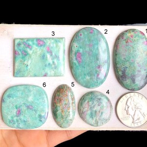 Geselecteerde robijn-fuchsiet cabochon, prachtige robijn-fuchsiet edelsteen cabochon voor het maken van sieraden, draadgewikkelde sieraden, edelsteen sieraden LOT-x6