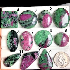 SELECTED Ruby Zoisite Cabochon, Natural Semi Precious Gemstone For Jewelry Making, Zoisite Healing Crystal Gemstone Pendants Jewelry