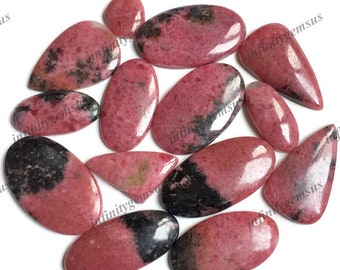 Pink Rhodonite Cabochon Wholesale Lot, Rhodonite Cabochon Lot By weight. DIY jewellery making, Semi Precious Gemstone Cabochon