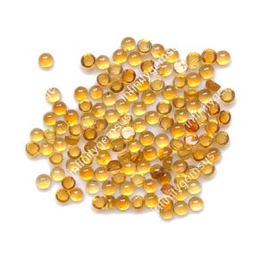 Natural Citrine Quartz Cabochon, 3mm Round 10pcs Pack, Semi Precious Gemstone Use For Jewelry Making, Round Cut Gemstone, Healing Gems