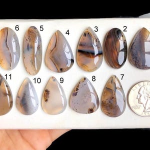 SELECTED Montana-agaat cabochon, natuurlijke halfedelsteen voor het maken van sieraden, cabochons schoonheid, geboortesteen edelsteen, genezing LOT-A6