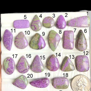 Cabujón de stichtita seleccionado, piedra semipreciosa natural para la fabricación de anillos, joyería artesanal de stichtita, lote A112