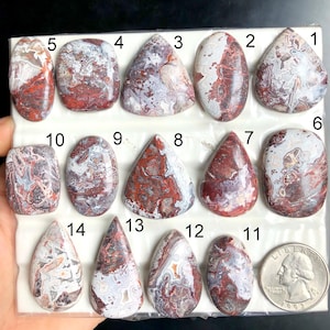 Cabochon d'agate folle en dentelle, pierre semi-précieuse naturelle pour la fabrication de bijoux, style du sud-ouest et création artisanale de bijoux