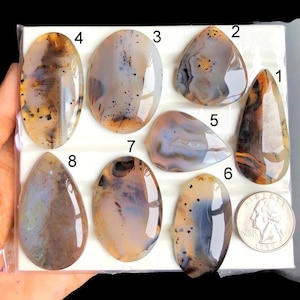 Cabochon en agate du Montana sélectionné, utilisation de pierres semi-précieuses naturelles pour la fabrication de pendentifs parfaits, cabochons d'amour, cadeau pour elle LOT-A21