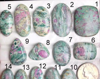 SELECTED robijnfuchsiet cabochon, natuurlijke halfedelsteen voor het maken van sieraden, zuidwestenstijl en handgemaakte ambachtelijke ontwerpen LOT-A375