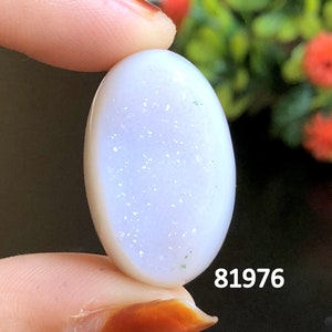 Cabujón druzy de ventana blanca, piedra semipreciosa para joyería, cabujón pulido a mano, joyería con piedra de nacimiento
