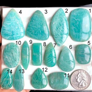 Selected Amazonite Cabochon, Natural Semi Precious Gemstone For Jewelry Making, Healing Crystal LOT-A201