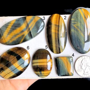 SELECTED Multi tijgeroog cabochon, natuurlijke halfedelsteen voor het maken van sieraden, geboortesteen edelsteen, Power Crystal LOT-K6