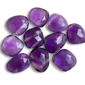 Ametista di buona qualità, 6 pezzi, pietra preziosa sfaccettata taglio rosa, circa 10 x 12 mm, pietra preziosa ametista viola da utilizzare per realizzare orecchini e anelli
