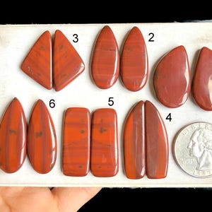 Cabujón de jaspe rojo seleccionado, piedra semipreciosa natural para joyería, jaspe rojo liso, ideal para colgantes, lote W5