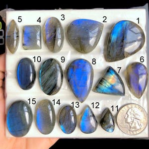 SELECTED labradoriet cabochon, natuurlijke halfedelsteen voor sieraden, blauw vuur labradoriet hangers, geboortesteen edelsteen LOT-a91