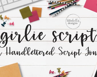 Handwritten bouncy script font, Modern calligraphy font, Handwriting font, Girlie Script font