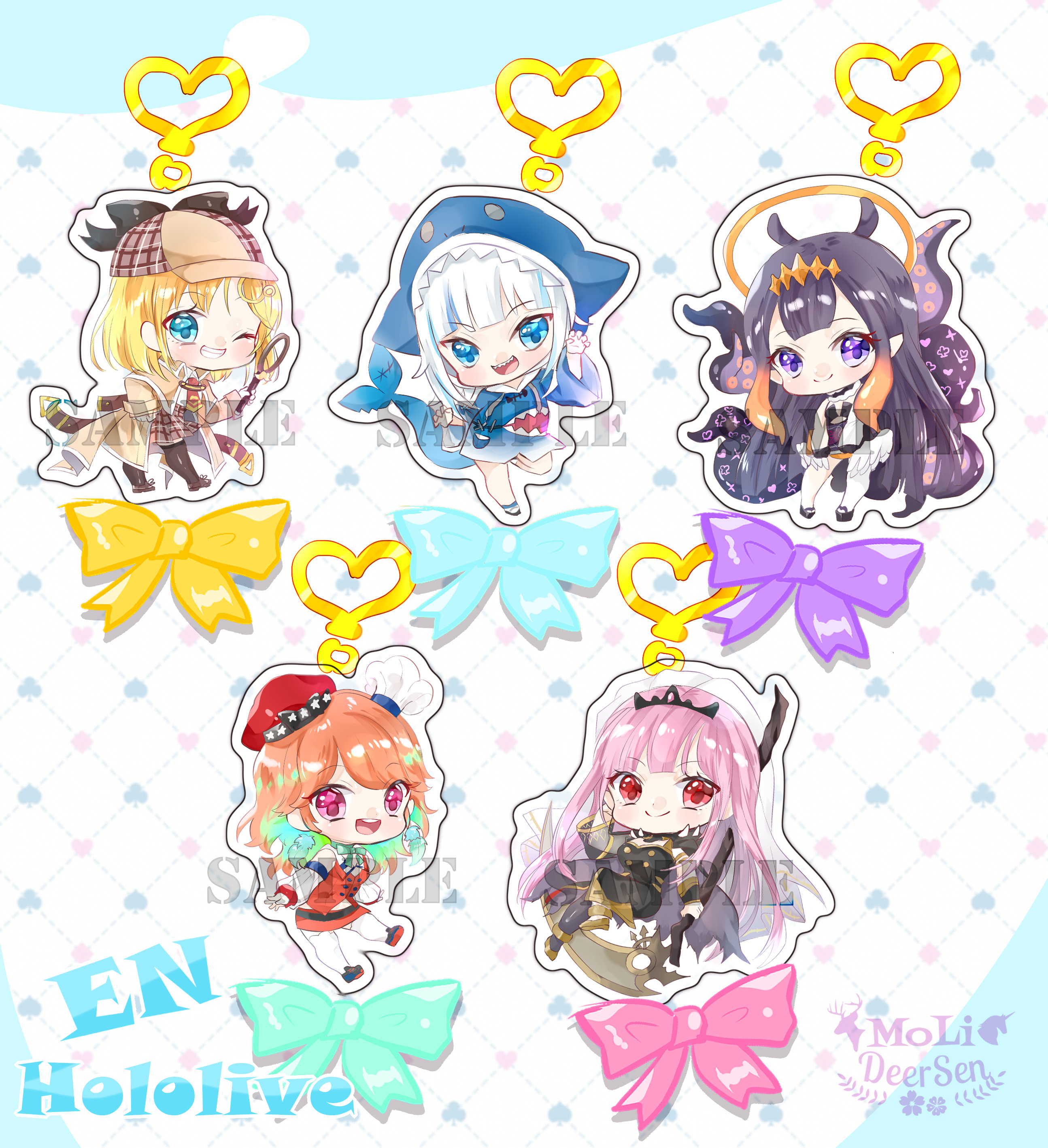 Hololive EN Charm Gura Calli Ane Kiara Ina - Etsy