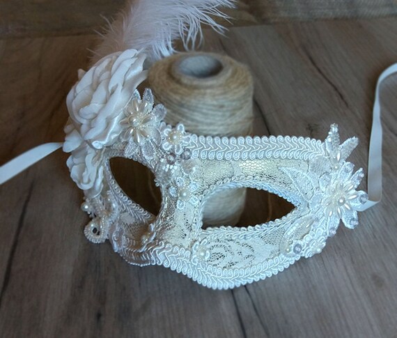 Pearl Gold Masquerade Mask Wedding Mask For Women Venetian Etsy