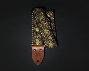 Green Peafowl Retro Guitar Strap