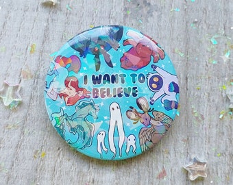 I Want To Believe Cryptid Large Holographic Badge