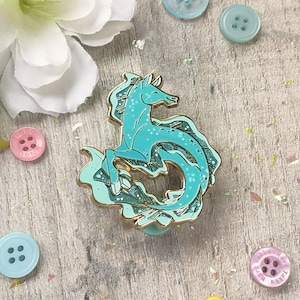 Hippocampus Kelpie Enamel Pin | Cute Cryptid Creature Horse Mermaid