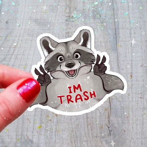 Raccoon I'm Trash Sticker Cute Fun Vinyl Sticker image 1