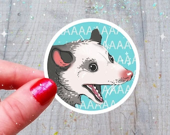 Possum AAAAAAAAAA Sticker | Cute Fun Vinyl Sticker Opossum