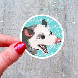 Sticker Possum AAAAAAAAAAA | Opossum autocollant en vinyle amusant et mignon