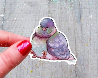 Pigeon Sticker Holographic Glitter