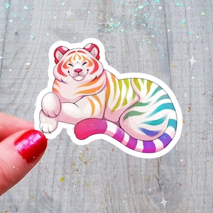 Aufkleber Chubby Rainbow Pride Tiger