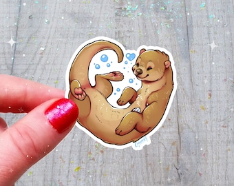 Otter Sticker Holographic Glitter