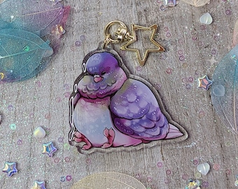 The Fattest Pigeon Acrylic Charm Keyring | Double Sided