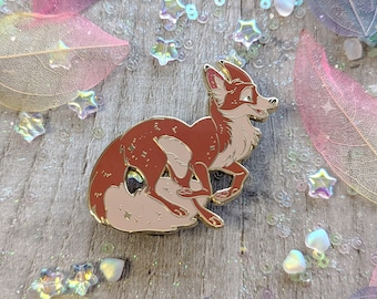 Red Fox Enamel Pin | Gift Fun Lapel Pin Cottagecore