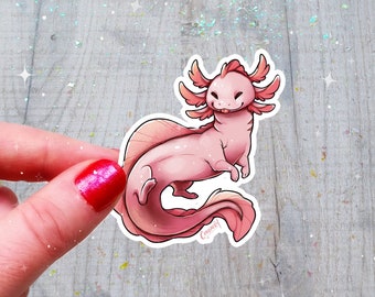 Axolotl Sticker Holographic Glitter