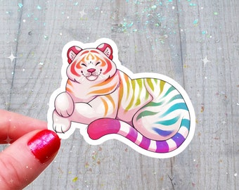 Sticker Chubby Rainbow Pride Tiger