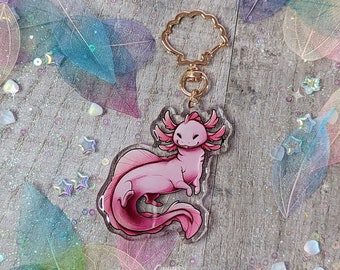 Axolotl Acrylic Charm Keyring | Double Sided