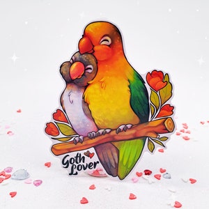 Goth Lover Sticker Lovebirds Goth Gf Birb Borb Kawaii image 2