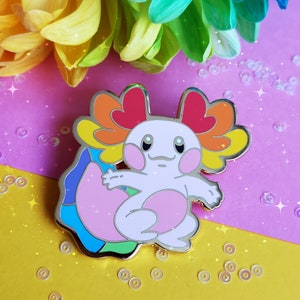 Axolotl Ocean Pride Hard Enamel Pin image 2