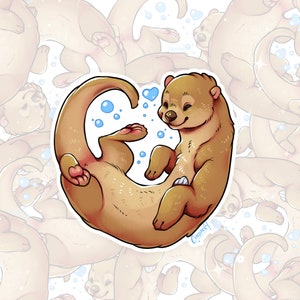 Otter Sticker Holographic Glitter Bild 2