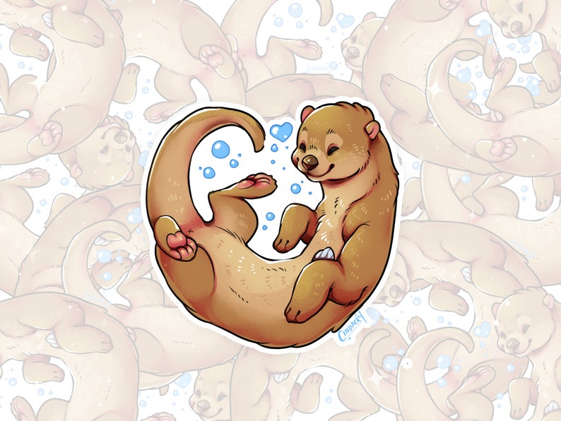 Otter Sticker Holographic Glitter Bild 2