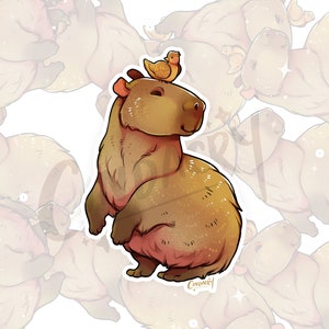 Capybara Sticker Holographic Glitter image 2