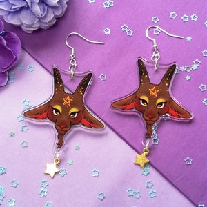 Baphomet Cute as Hell Acrylic Charm Earrings