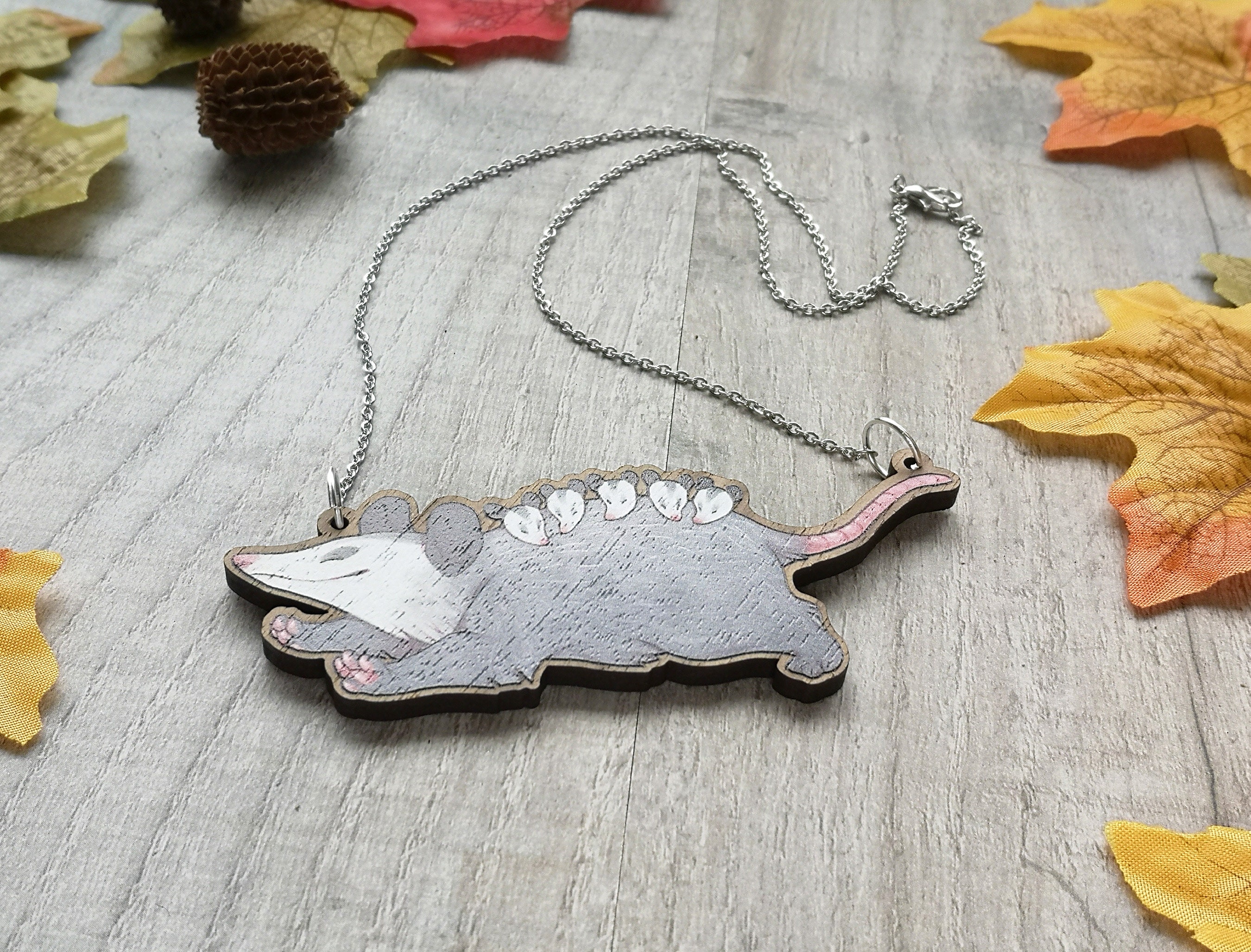 Possum Statement Wooden Necklace Kitsch Cottagecore - Etsy