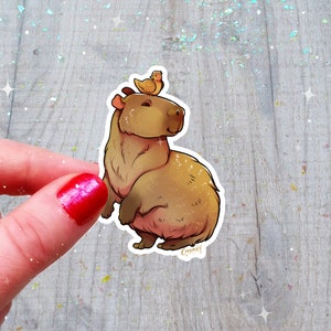 Capybara Sticker Holographic Glitter image 1