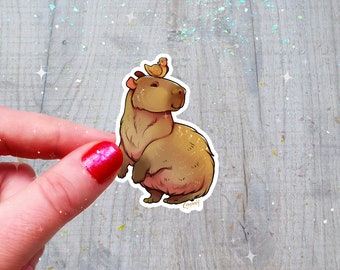 Capybara Sticker Holographisch Glitzer