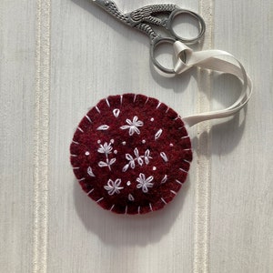 Felt scissor keeper with white hand embroidery