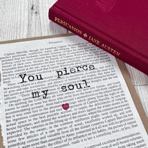 Carte de citation de persuasion de Jane Austen, carte de citation romantique